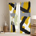 thumbnail image 3 of Manfei Retro Geometric Line Blackout Curtains Set of 2 (52x84 Each),Modern Abstract Art Window Curtains,Gray Black Yellow Curtains and Drapes For Men Women,Ultra Soft Home Decor, 3 of 6