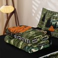 thumbnail image 5 of catabedysis Rustic Camo Camping Zipper Full Size Comforter Sets with Fitted Sheet and 2 Pillowcases,Vintage Camouflage Print Zipper Bedding Set For Boys,Green,Black Reversible,4 Pieces, 5 of 7