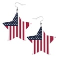 thumbnail image 6 of Leather Earrings America Flag Decorative Star Faux Leather Earring Lightweight Dangle Drop Earrings For Women, 6 of 6