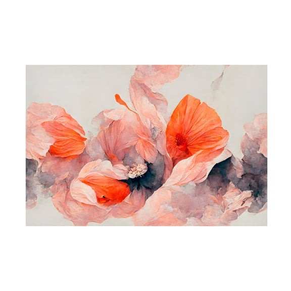 Trademark Fine Art Treechild  Salmon Flowers Canvas Wall Art
