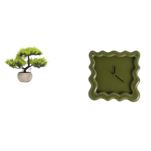 Colección De árboles Bonsái Artificiales, Centros De Mesa De Plantas Artificiales, Reloj De Pared Cuadrado, Decoración, Regalos, Adorno Silencioso, Reloj Colgante Para Baño, Estudio De