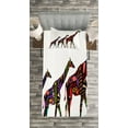 thumbnail image 3 of Ambesonne Zoo Quilted Bedspread Set 2 Pcs, Giraffes, Twin Size, Multicolor, 3 of 3