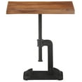 thumbnail image 6 of vidaXL Solid Acacia Wood Side Table Gray Cast Iron Coffee Accent Center Couch, 6 of 9