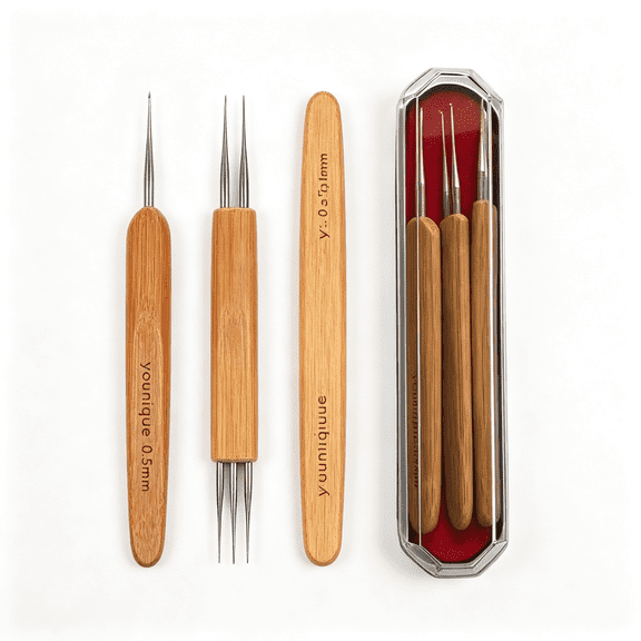 BZCOE Dreadlocks Crochet Hooks for Hair 0.5Mm (1 Hook, 2 Hooks, 3 Hooks) Crochet Needles for Hair Dreadlock Hair Weaving Dreadlock Hooks Tool Set 0.5Mm Crochet Hook
