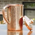 thumbnail image 2 of Handmade Copper Water Jug Pitcher Hammered Pot With 2 Glass For Health Benefits (1500 ml, 300 ml), 2 of 3