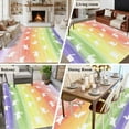 thumbnail image 5 of 6'x9' Area Rugs, Easter Indoor Outdoor Area Rug for Living Room Bedroom, Spring Rabbit Silhouette Colorful Rainbow Graffiti Washable Bathroom Rugs Kitchen Floor Carpet Mats Home Decor Aesthetic, 5 of 8