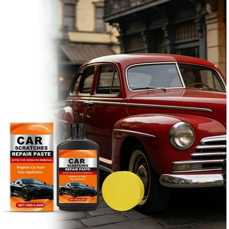 Qnjujn Car Paint Scratch Repair Paste Polishing Wax Hand Apply Scratch Remover Compound Restore Gloss Remove Scuffs Marks for Cars Motorcycles Boats Bodyshop Safe 50g