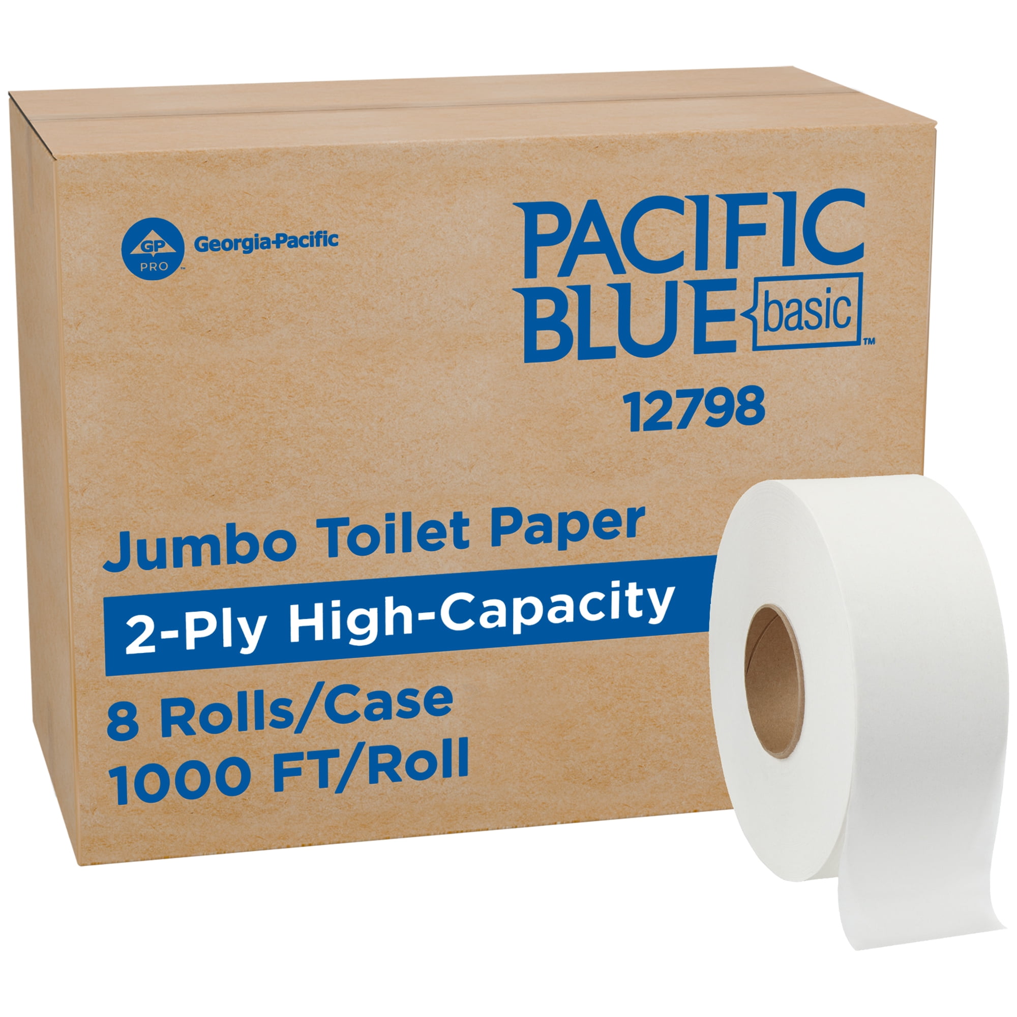 Georgia-Pacific Blue Select™ 2-Ply Jumbo Toilet Paper, 13728, 8