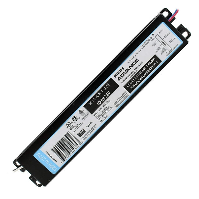 Advance XI100C410V024FNS1 Pilote Électronique LED, Non-Temps, 120-277V : Po, 100W, 12-24Vdc