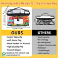 thumbnail image 2 of Topboutique 2 Pcs Clear Toy Storage Bag PVC Waterproof Toy Organizer Bags Building Blocks Organizer Case with Name Tag & Manual Pocket for Bricks/Puzzles/Board Games and Travel Dust-Proof Storage, 2 of 9