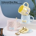 thumbnail image 3 of Cateissary Juego Premium de Taza de Cerámica con Cuchara Ligera, Hermosa Taza de Relieve para Pareja, Juego de Café de Estilo Cerámica, Taza de Teteras Azul, 3 of 6