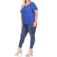 thumbnail image 4 of Women's Plus Size Flowy Flutter Sleeve Blouse with Keyhole Neckline, 4 of 6