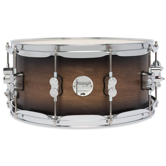 PDP PDCM6514SSSCB 6.5 x 14 in. Concept Maple Snare Drum with Chrome Hardware - Satin Charcoal Burst Lacquer