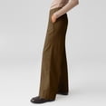 thumbnail image 5 of Womens Corduroy Pants High Waisted Wide Leg Dress Pants Loose Business Casual Work Office Trousers with Pockets Brown, 5 of 8