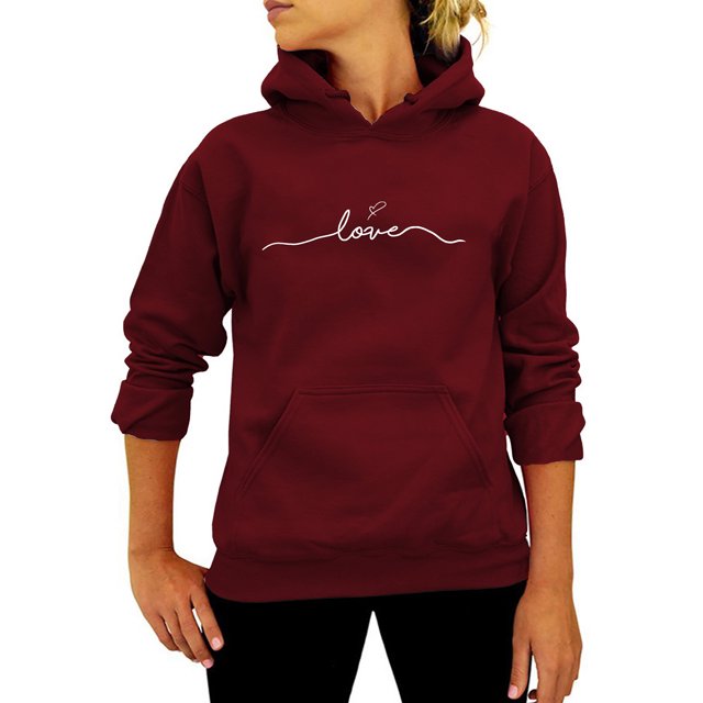 UKAP Sudadera con Capucha y cordón para Mujer, Jersey de Manga Larga para otoño, Tops Sueltos Informales de Color sólido Liso