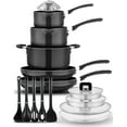 thumbnail image 1 of NutriChef 17-Piece Stackable Cookware Set \u2013 Nonstick Pots & Pans, Induction Safe, Space-Saving Design with Foldable Knobs, Steamer Basket & Nylon Cooking Tools, 1 of 6