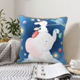 thumbnail image 6 of Kll Cute Little Bunny Elephant Painting A Planet Decorative Throw Pillow Covers Velvet Soft For Couch Sofa Bedroom Living Room Outdoor -18"X18", 6 of 8