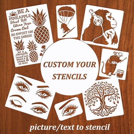 Stencils 4x6 inch Customize Your Own Stencil Small Personalized Text Stencils for Words Logos Businesses Photo Reusable Stencil for Painting