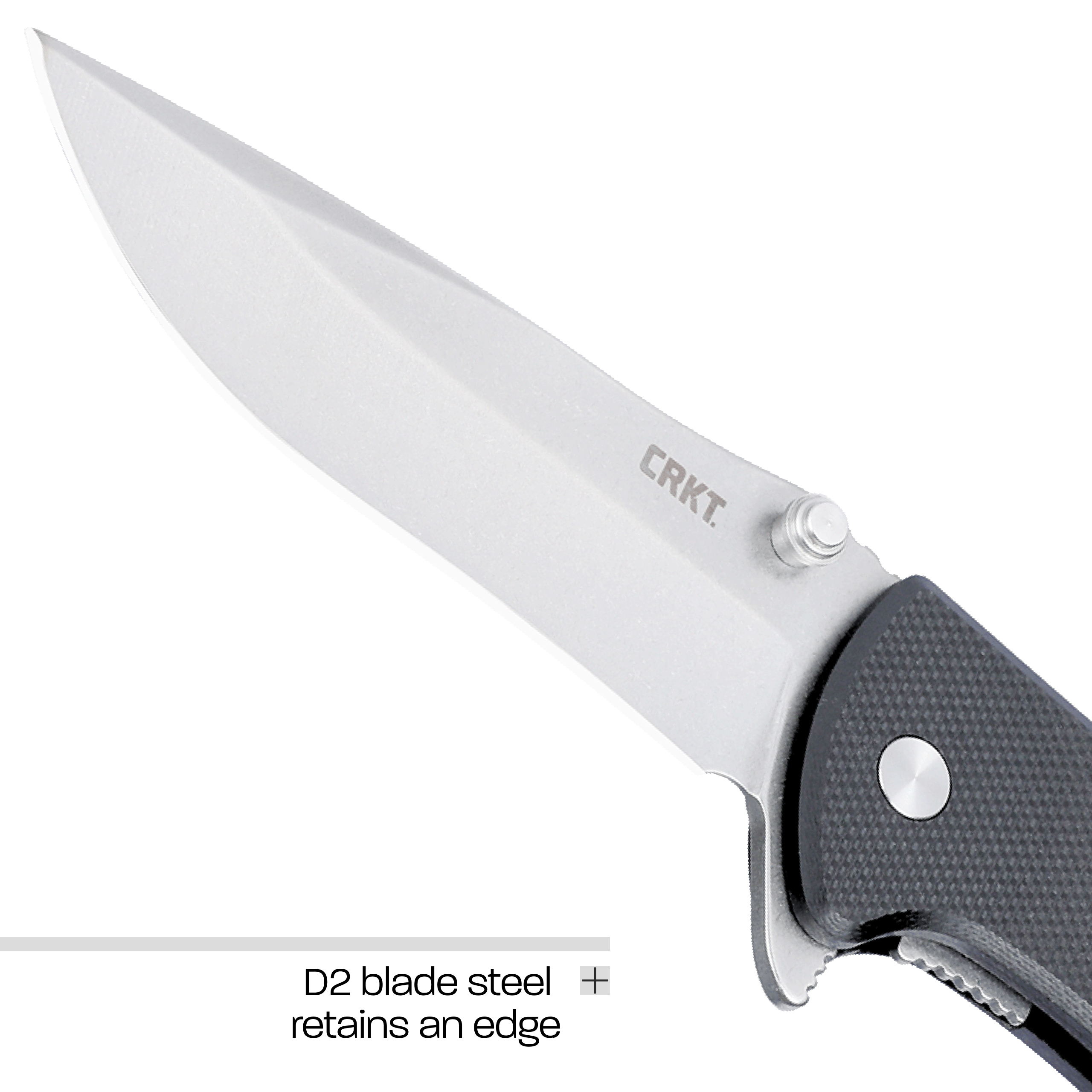 CRKT Drifter Everyday Carry EDC Pocket Folding Knife with Liner Lock: D2 Plain Edge Blade, G10 Handle, Pocket Clip, 6450D2