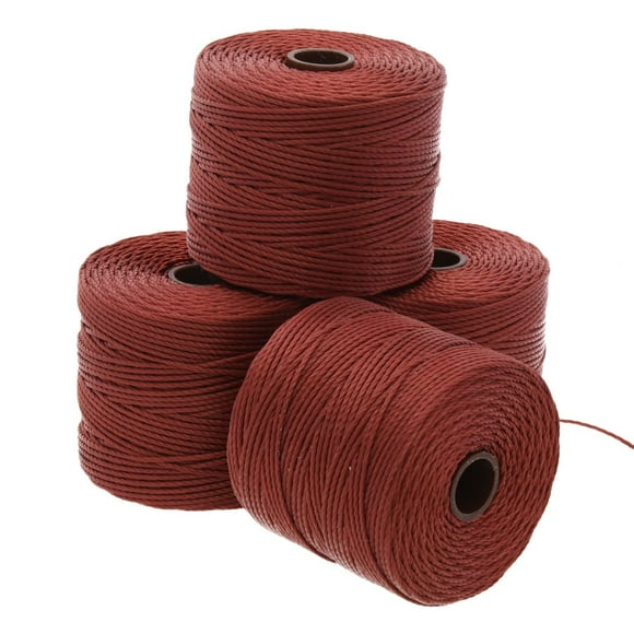 The Beadsmith S-Lon Bead Cord – .5 mm Twisted Nylon Cord for Stringing, 4 Spools, Sienna Color, TEX210, 77 Yards per Spool