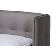 thumbnail image 5 of Baxton Studio Catarina Mid-Century Modern Grey Fabric Upholstered Walnut Finished Wood Full Size Wingback Platform Bed, 5 of 9