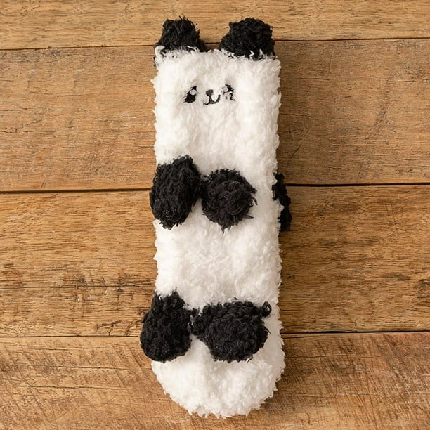 Calcetines navideños para dormir, bonitos calcetines tridimensionales de lana gruesa y cálida para mujer en invierno.