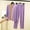 New-Purple, variant on PNTUTB Pajama Set for Women Color Block Long Sleeve V-neck Top and Elastic Waist Pants Loose Casual Comfort Soft Two Piece Set