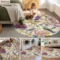 thumbnail image 5 of Round Rugs 8Ft, Spring Flowers Round Area Rug Washable Indoor Throw Carpet, Farmhouse Botanical Blossom Floral Birds Large Non Slip Circle Rug for Kids Room RV Home Decor Aesthetic, 5 of 8