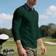 thumbnail image 5 of Blusa y camisa de manga larga con cuello vuelto para hombre, estilo informal, de golf, de negocios, con botones sueltos, de media manga, con cuello vuelto, blusas de poliéster para hombre, 5 of 9