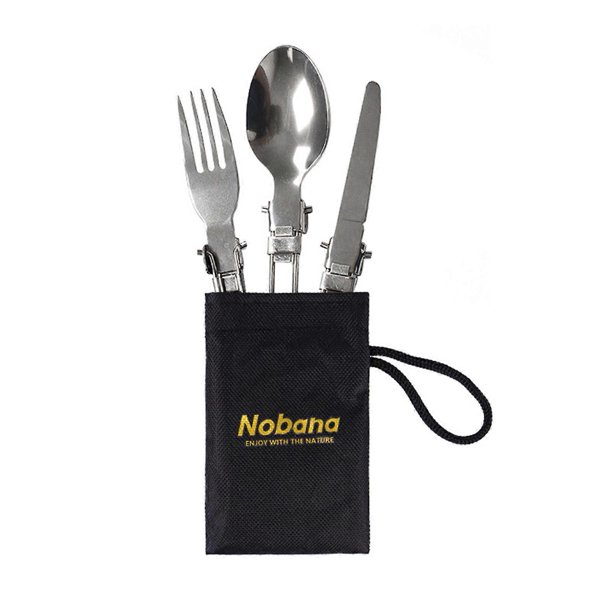 Reusable Travel Utensils Set Foldable Fork Spoon Knife Set Travel Utensils with Carrying Bag for Camping Easy to Travel