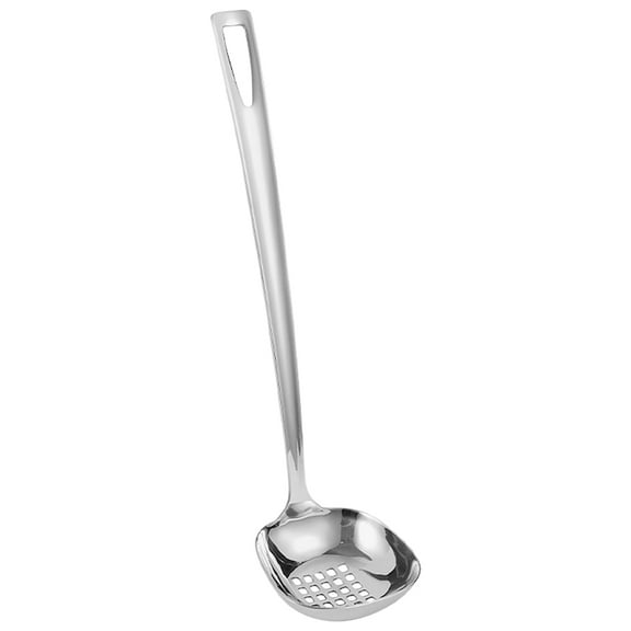 FRCOLOR Stainless Steel Skimmer Slotted Spoon Strainer Ladle with Hanging Hole for Hot Pot Soup and Oil