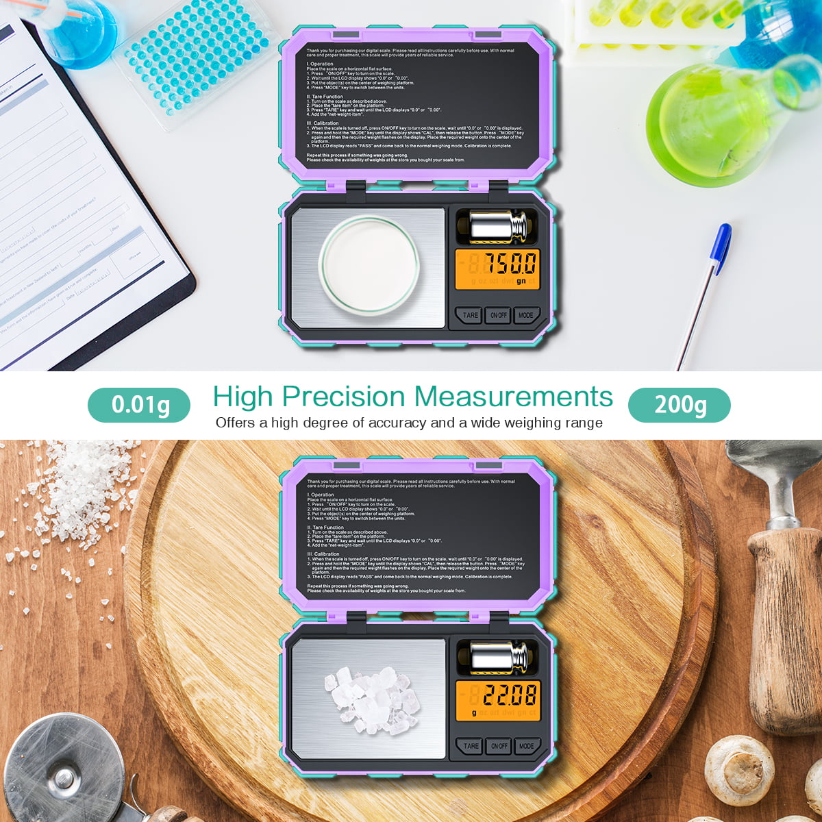 100/200/500g Mini Digital Pocket Scale Used for Tea, Jewelry, Pill, Food  Weighing (BRS-PS03) - China Pocket Scales, Square Pocket Scale