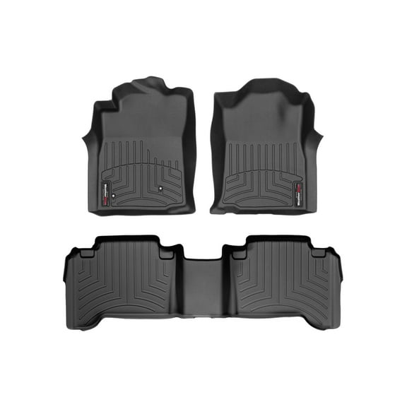 WeatherTech Custom Fit FloorLiners compatible with 2005-2007 Toyota Tacoma - 1st & 2nd Row, Black