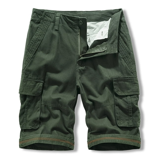 LSLJS Men's Summer Fashion Outdoors Casual Solid Color ButtonMulti-pocket Sport Shorts Pants Gifts for Men
