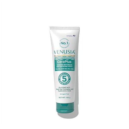 Venusia Ceraplus Cream for Dry Skin - 5 Essential Ceramides for Deep moisturization & barrier repair I Fragrance free face cream I 100g Each, (Pack of Two)