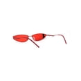 thumbnail image 4 of Womens Metal Narrow Rectangle Cat Eye Boyfriend Sunglasses Red Black Solid Red, 4 of 4