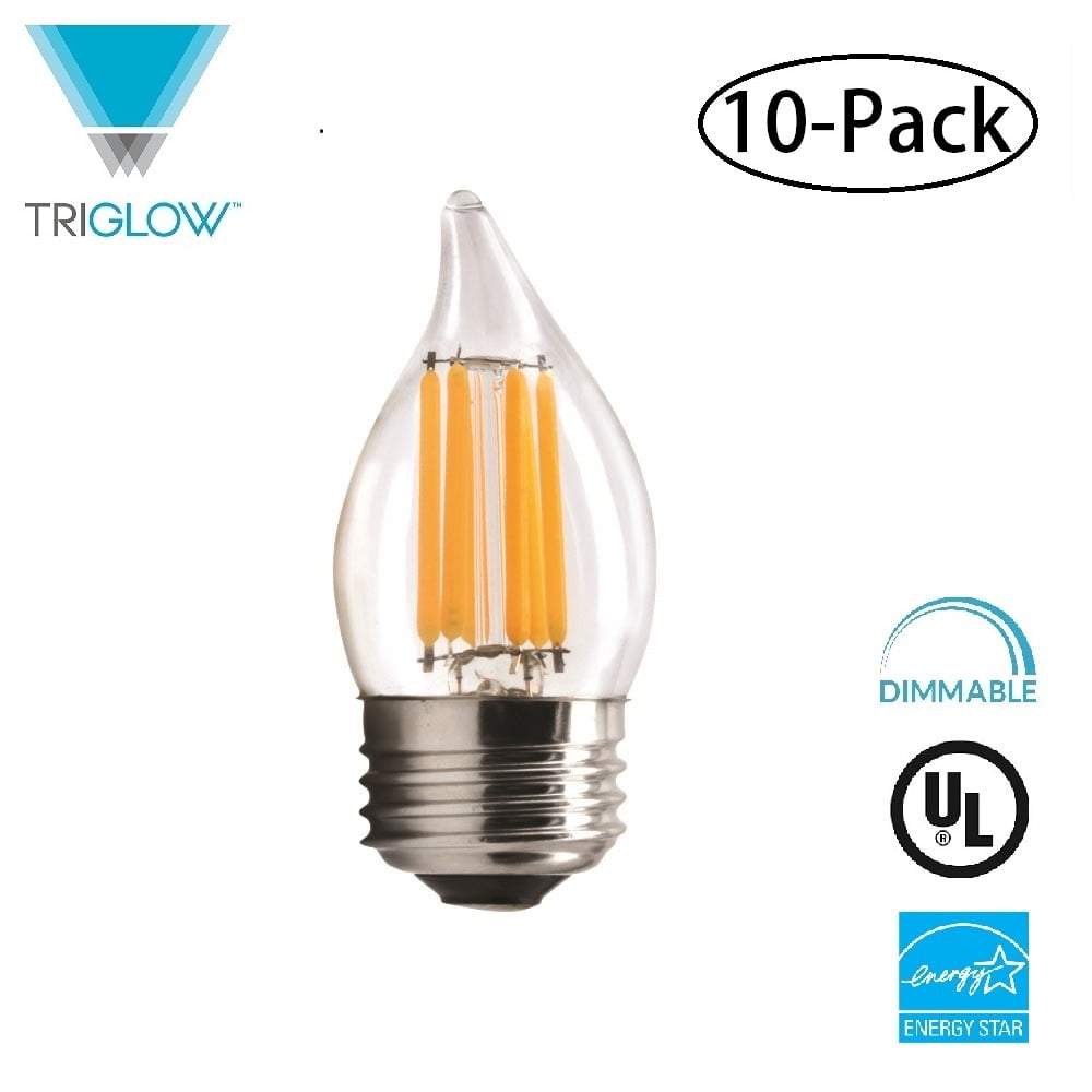 TriGlow (10Pack) LED 5Watt (60W Equivalent) DIMMABLE 2700K (Warm