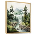 thumbnail image 2 of Designart "Green Pine Tree magic Guardians I" Floral Floater Framed Canvas Print, 2 of 7