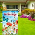 thumbnail image 4 of Heduofu Poppy Daisy Field Butterfly Garden Flag Double Sided Hello Spring Flowers Bee House Yard Flags Welcome Spring Summer Outdoor Indoor Banner for Home Decorations 12x18in, 4 of 8