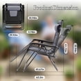 thumbnail image 5 of EDX Zero Gravity Chair XL Padded Folding Outdoor Recliner with Headrest & Cup Holder Tray, Adjustable 0–170°, Heavy Duty Steel Frame, Patio Lawn Beach Lounge Chair, Gary, 5 of 8