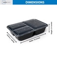 thumbnail image 3 of (3 pack) Mainstays 15-Pack BPA-Free Meal Prep Containers with 3 Compartments and Lids, Leak-Resistant, Microwave and Dishwasher Safe, 3 of 11