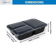 Mainstays 30-Piece Meal Prep Food Containers with 3 Compartments, BPA-Free