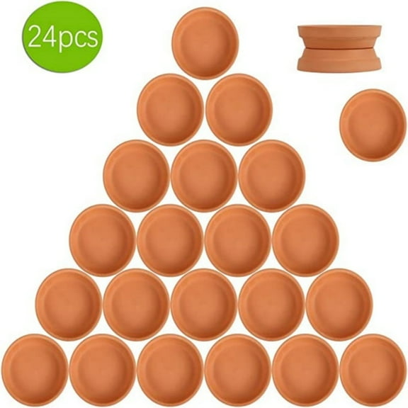 3 Inch Round Terracotta Plant Saucers with 24 Count
