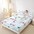 thumbnail image 4 of jejeloiu Colorful Cartoon Birds Full Size Sheets,Kawaii Flying Animals Bed Sheets For Boys Girls 4 Pieces, 4 of 7