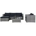 thumbnail image 4 of Costway 6pcs Patio Rattan Sofa Furniture Set Couch 2 Set Cushion Covers Grey, 4 of 8