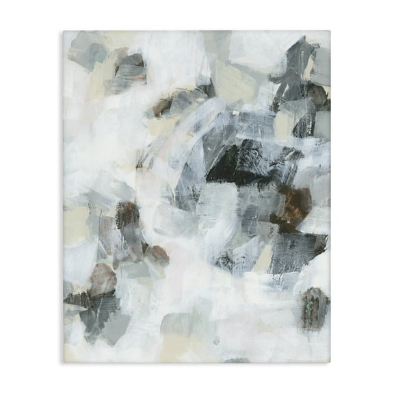Stupell Industries Soft Grey Composition Abstract Painting Wrapped Canvas Art Print Wall Art, 16 x 20