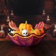 thumbnail image 3 of Decoraciones de Halloween para el hogar, plato de plástico negro, Morado, naranja, telaraña, comida, fruta, suministros para fiestas de Halloween, 2023, 3 of 4