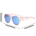 thumbnail image 2 of Big Round Sunglasses Men Women Oversized Blue Tinted Lens Frame UV Protection Transparent Champagne Shades for Travel Driving Outdoor, 2 of 5