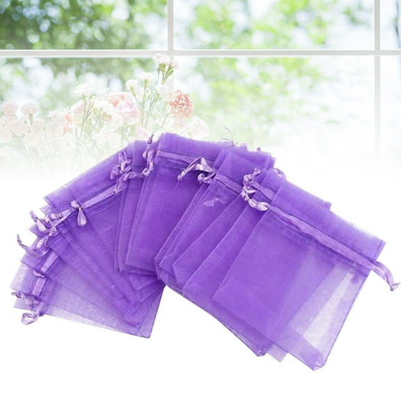 Raindrops 100Pcs Small Draw String Bags Dark Purple for Jewelry 2.8x3.5in