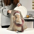 thumbnail image 6 of Kitchen Towel 28x18 Inches x1，Plate Towel, Decorative Towel, Napkin, Tea Towel Tea Towels For Kitchen Dish Cloths & Dish Towels Yellow Christmas Bunny, 6 of 7